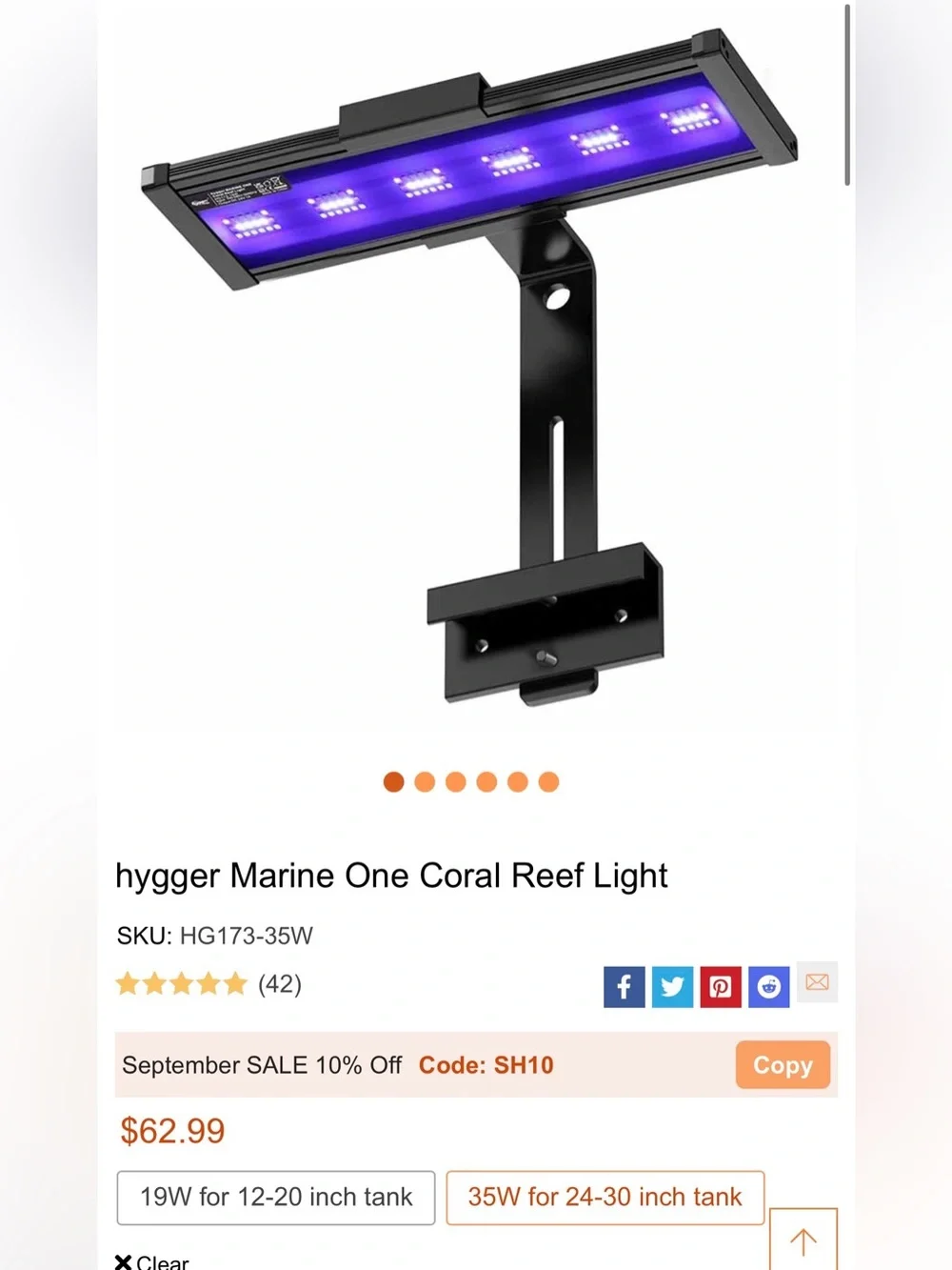 NWT Coral Reef Aquarium LED Light
